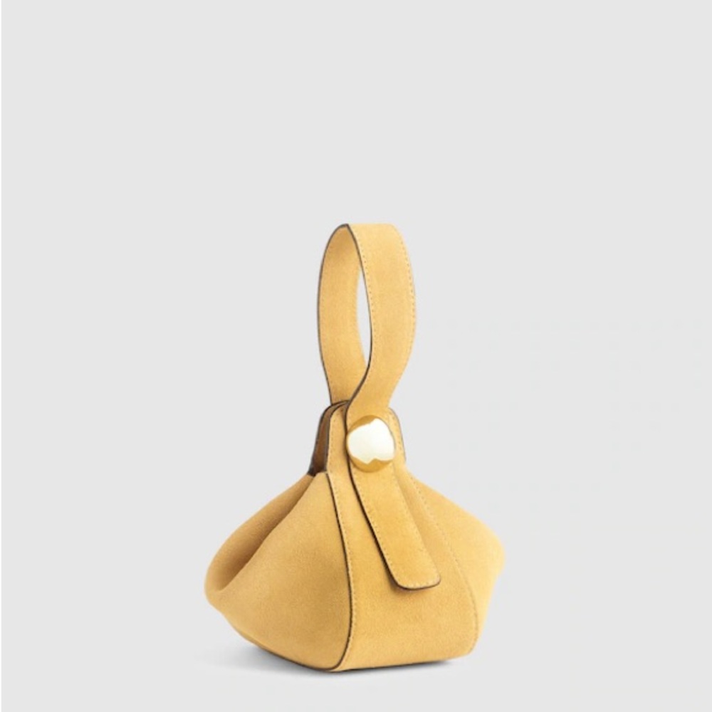 NWT Madewell The Sculpted Metal Wristlet Bag “Dumpling Bag”